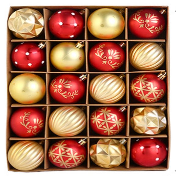 20 Pcs 2.4 Inch Christmas Ball Ornaments for Tree,Red, gold Glittering Hanging Bulbs Pendants for Christmas Tree Decorations