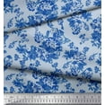 thumbnail image 2 of Soimoi Japan Crepe Satin Fabric Leaves & Floral Print Fabric by Yard 42 Inch Wide, 2 of 3