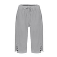 thumbnail image 5 of Womens Bermuda Shorts with Pockets High Waisted Stretch Knee Length Shorts for Women Summer Walking Gray S, 5 of 6