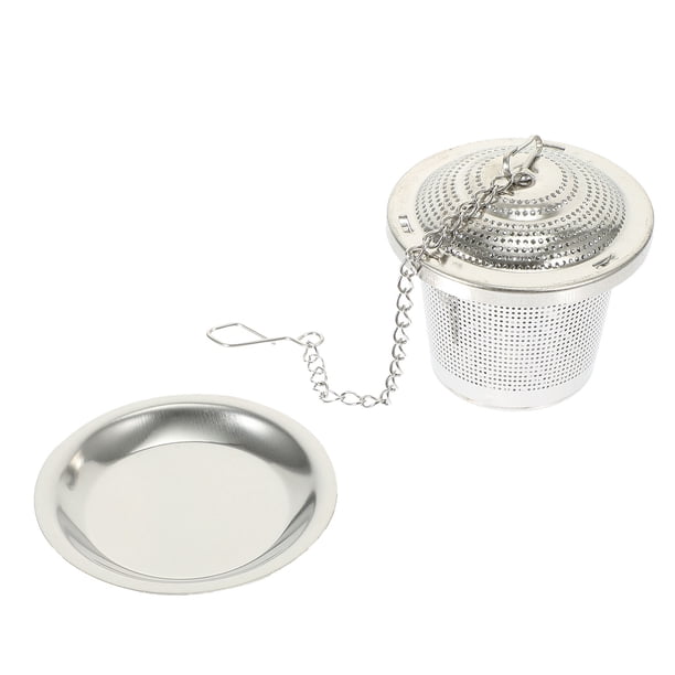 1 juego de infusor de té, colador de hojas de té, filtro de acero inoxidable para té suelto, color plateado