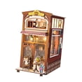 thumbnail image 4 of Kits de casa de muñecas en miniatura de madera 3D, modelo de cafetería, decoración de escritorio fácil de montar, regalo hecho a mano de moda con, 4 of 9