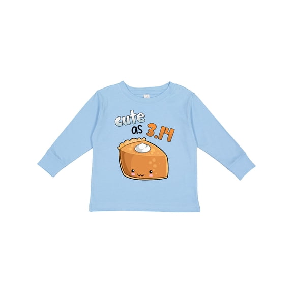 Inktastic Cute As 3.14 Pi Day Pumpkin Pie Pun Boys or Girls Long Sleeve Toddler T-Shirt