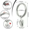 thumbnail image 3 of 30 Pack Curtain Rings with Clips, Heavy Duty Drapery Clip,Tension Rods Hooks, Polish Silver Curtain Hooks Hangers, 3 of 7