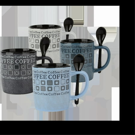 

Coffee Mug and Spoon Set (8 Pieces - 4 Mugs + 4 Spoons)