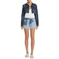 thumbnail image 2 of Madden NYC Juniors' Colorblock Denim Mom Shorts, 2 of 5