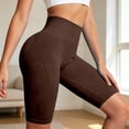 thumbnail image 6 of Women's High Waist Seamless Yoga Shorts, Control Lifting Fitness Shorts,Coffee,XL, 6 of 8
