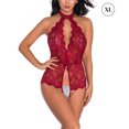 thumbnail image 1 of Lencería de mujer Mono de encaje sexy Ropa de dormir Cuerpo Ropa interior hueca, XL, Rojo vino Inevent XX000097-16, 1 of 7