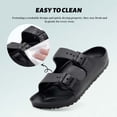 thumbnail image 5 of Unisex Platform Sandals with Arch Support Lightweight Comfortable Foam Slides Summer Beach Sandals Flat with Adjustable Double Buckle, 5 of 6