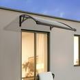 thumbnail image 3 of Window Awning Door Canopy with Gutter, 40"x30" Patio Porch Awning, UV Rain Snow Protection, Hollow Sheet (Coffee Bracket+Tea Board), 3 of 30