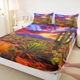 thumbnail image 3 of Homewish Colorful Natural Scenery Bed Sheets,Tropical Desert Cactus King Sheets,Rustic Western Cowboy Sheet Set For Adults,Breathable Home Decor,4-Piece, 3 of 7