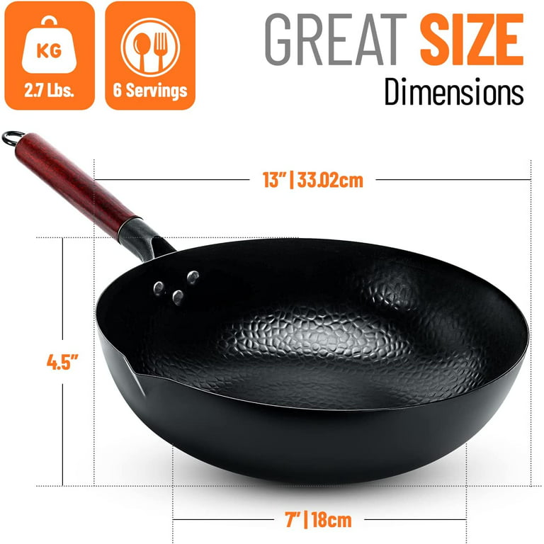 Stainless Steel Wok Thick Honeycomb Handmade Frying Pan Non-Stick Non  Rusting Gas/Induction Cooker Pan Kitchen Cookware