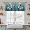 thumbnail image 2 of Bathroom Polar Bear Tier Curtains, Toilet Animals Vintage Light Filtering Kitchen Curtains, 2Pcs Rod Pocket Half Window Treatments Panels for Sink Cafe Cabinet Camper 27.5x36 Inches, 2 of 9