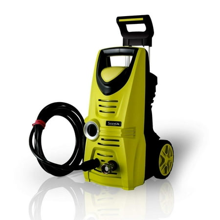 Staining Concrete Patio With Sprayer Serenelife Electric Pressure Washer - Powerful Heavy Duty 1520PSI Manual Adjustable High Low Cold Water Sprayer System & Rolling Wheels - Power Wash Spray Clean Concrete Driveway Car Home ()