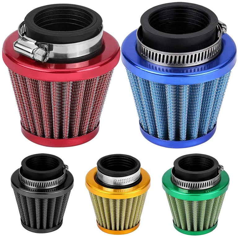 38Mm Air Filter Round Cone Universal Auto Cold Air Intake Induction Kit For  Off-Road Motorcycle Atv Four Pit Bike(Blue)