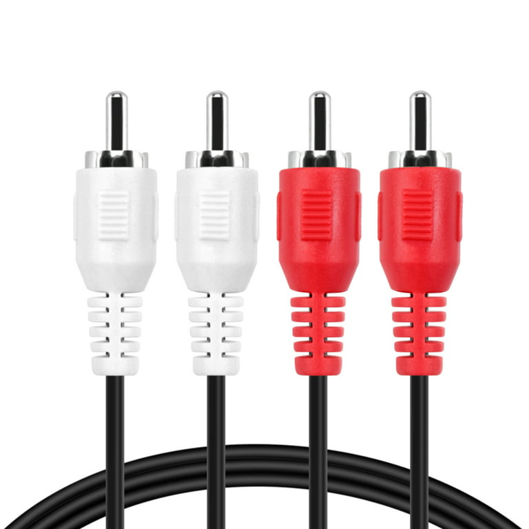 2RCA Stereo Audio Cable (10 Feet) - Dual Composite RCA Male Connector M/M 2 Channel (Right and Left) (Red and White) Shielded 2RCA to AV Sound Plug Jack Wire Cord - Walmart.com