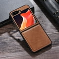 thumbnail image 1 of Allytech Galaxy Z Flip5 Case 2023, Samsung Z Flip5 Cover, Solid Color PU Leather Slim Fit Shell Cover Anti-Scratch Protective Phone Case for Samsung Galaxy Z Flip5 5G - Brown, 1 of 8
