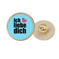 thumbnail image 1 of Allemand Dialecte Je t'Aime Texte Titre Rond Métal Broche d'Or Clip, 1 of 3
