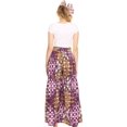 thumbnail image 2 of Sakkas Esme Women's African Ankara Flared Wide Leg Palazzo Pants with Pockets - 39-WhiteMulti - One Size Regular, 2 of 5