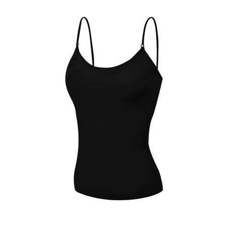 

Basic Women Short Cami Built-In Shelf Bra - Black S