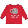 thumbnail image 3 of Inktastic My Yaya Loves Me Grandchild Boys or Girls Long Sleeve Toddler T-Shirt, 3 of 5