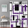 Bathroom Shower Curtain Purple Color Block Abstract Geometric ...