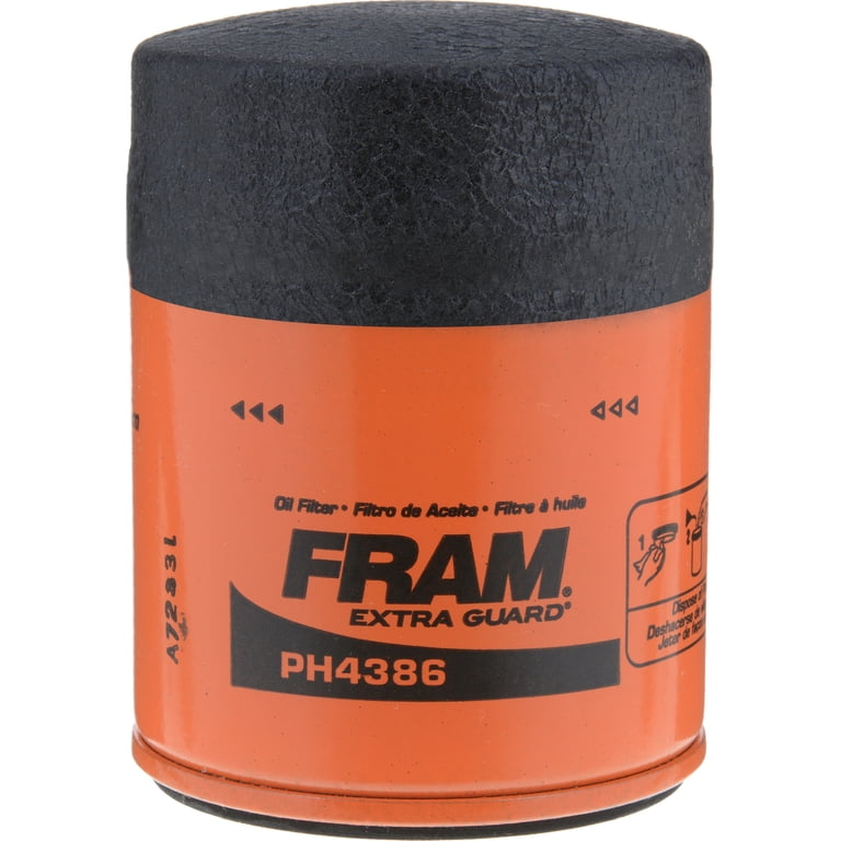 FRAM PH4386 Extra Guard Filter, 10K mile Oil Filter for Chevrolet