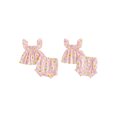 thumbnail image 2 of Cenuakty Toddler Baby Girls 2 Piece Outfits Adorable Heart Print Flying Sleeve Square Neck Tops and Shorts Set, 2 of 9