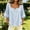 Light Blue square neck blouse plus size a1, variant on Yrmaups Women Plus Size Square Neck 3/4 Sleeve Blouse, Loose Fit Button Plaid Top, Soft Casual Tee for Summer Office Daily Wear, Purple S