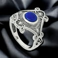 thumbnail image 4 of Natural Lapis Lazuli - Afghanistan 925 Sterling Silver Ring s.6 Jewelry R-1734 AGR1027_B_6, 4 of 6