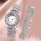 thumbnail image 2 of Conjunto de reloj de cuarzo elegante estrella incrustada de diamantes de lujo de todo fósforo de negocios de moda más conjunto de pulsera con incrustaciones de diamantes Gao Jiahui unisex, 2 of 2