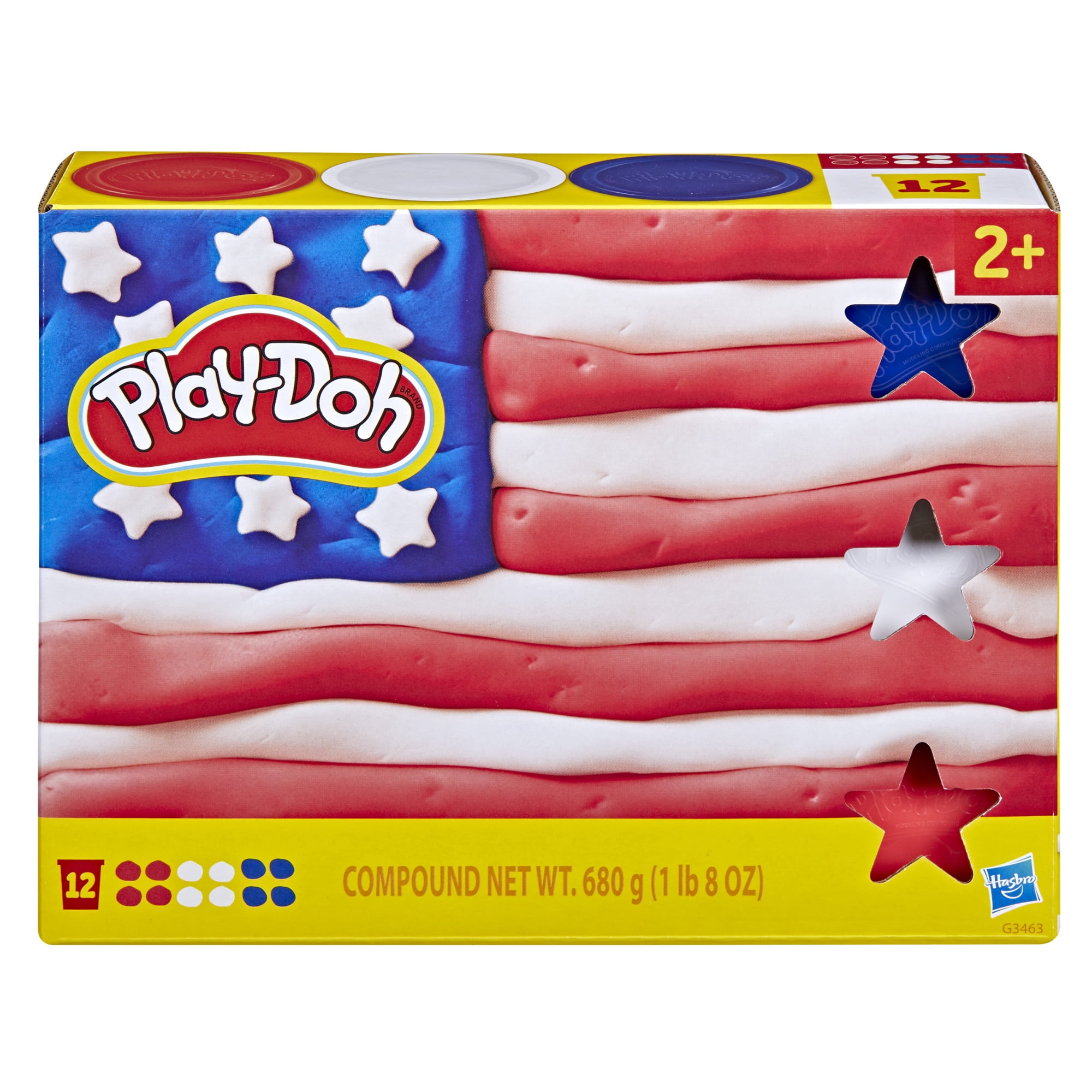 Play-Doh 12 Pack Red White and Blue 2 oz Cans, Creative Summer Activities for Kids, Patriotic Toys , Ages 2+