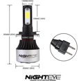 thumbnail image 5 of 2x 72w 9000lm H7 Led Headlight Auto Car Lamp Lights Conversion Bulb Light 6500k, 5 of 5