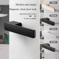 thumbnail image 2 of HACXFBLE Cerradura de puerta del dormitorio silenciosa magnética minimalista, cerraduras de puerta silenciosas de aleación de Zinc, cerraduras mecánicas de baño, accesorios de cerradura de manija de m, 2 of 4