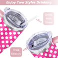 thumbnail image 5 of 40oz Classic Dot Aesthetic Design Stainless Steel Flip Straw Tumbler Spill Proof Travel Cup Double Wall Vacuum Insulated Coffee Mug with Top Handle, 5 of 6