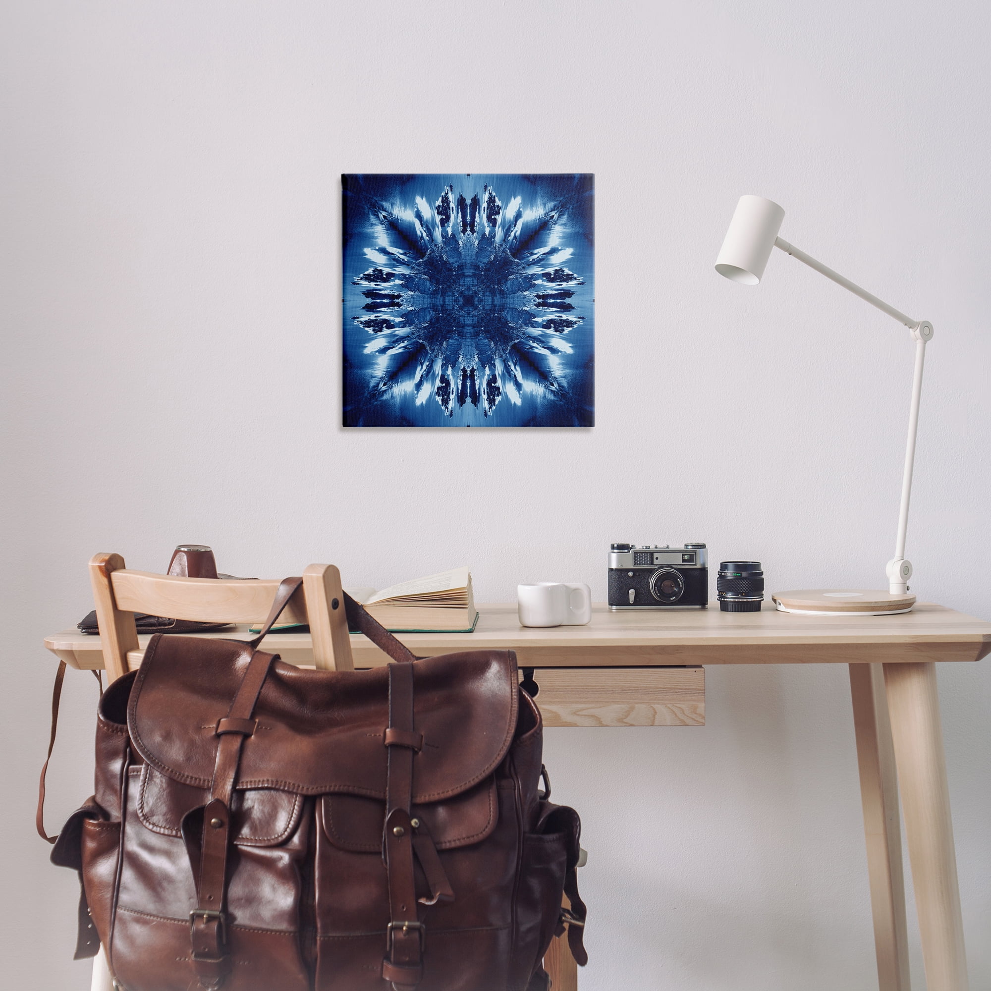 Stupell Industries Tie Dye Mirrored Shapes Abstract Painting Wrapped Canvas Art Print Wall Art, 24 x 24