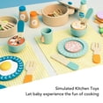 thumbnail image 3 of Wooden Play Food Set, Wooden Kitchen Utensils Play Set Simulated Scene Role Playing Bright Color   for Kids, 3 of 7