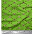 thumbnail image 1 of Soimoi Japan Crepe Satin Fabric Check & Floral Block Printed Fabric 1 Yard 42 Inch Wide, 1 of 1