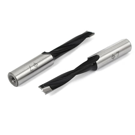 - 7mm Dia Carbide Tip Brad Point Boring Drill Bit Woodworking Tool 2pcs