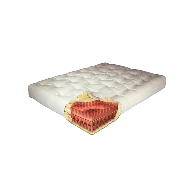 Twin XL Futon Mattress - 7 Inch Microfiber Comfort Mattress - Easy Fold Design - Tan Color