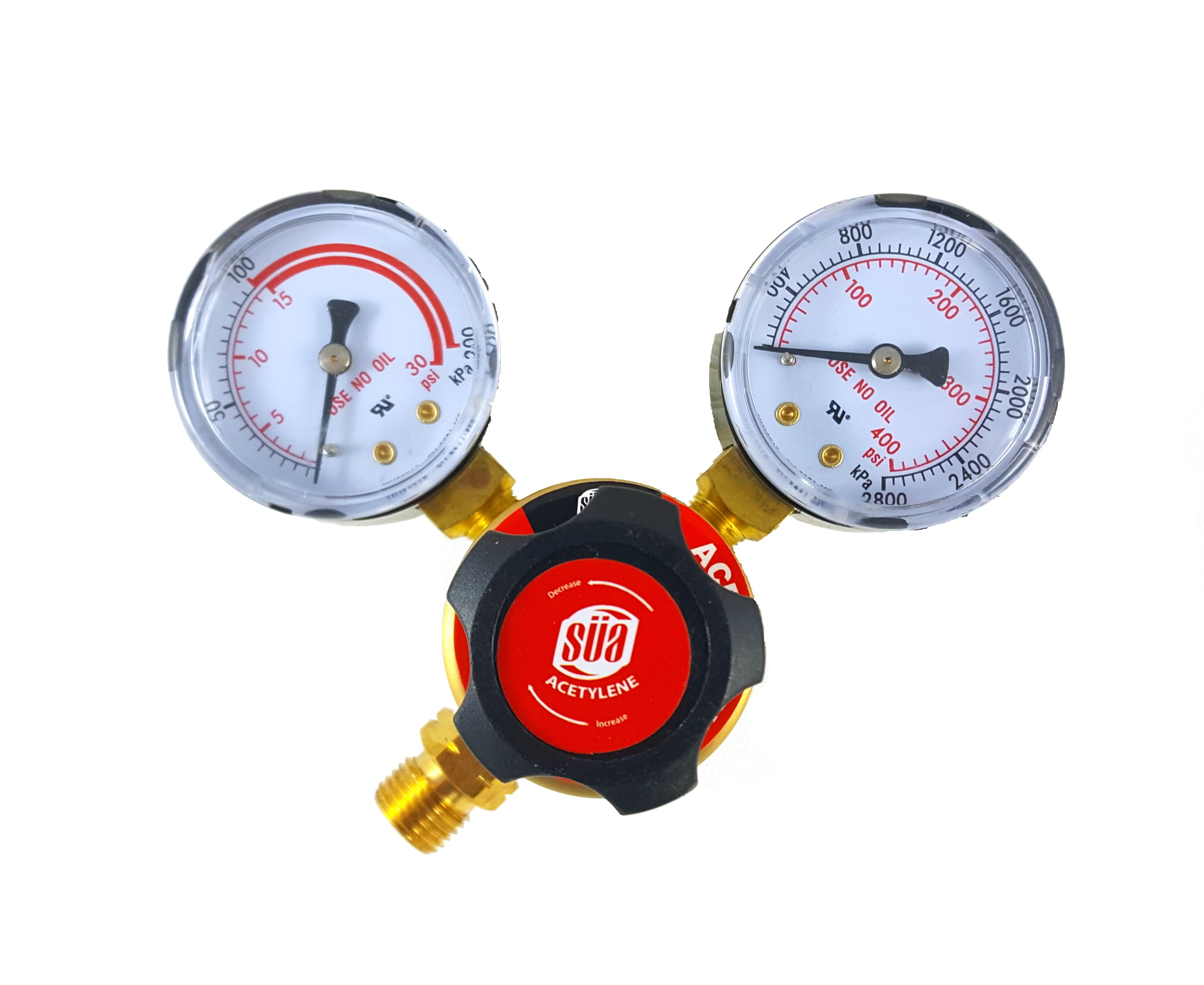 SÜA Acetylene Regulator Welding Gas Gauges CGA200 Rear Connector LDP series