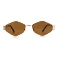 thumbnail image 3 of Hipster Retro Classic Diamond Shape Metal Rim Hustler Sunglasses Gold - Brown, 3 of 8