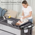 thumbnail image 3 of Bedside Bassinet, 5 in 1 Baby Bassinet Bedside Sleeper, Pack and Play with Diaper Changer/Mattress/Music, Bedside Crib with Storage, Baby Crib from Newborn to Toddler(Grey), 3 of 7