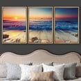 thumbnail image 3 of wall26 - 3 Piece Framed Canvas Wall Art - Beautiful Sunrise Over The Horizon - Modern Home Art Stretched and Framed Ready to Hang - 24"x36"x3 Natural, 3 of 5