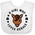 thumbnail image 3 of Inktastic A Girl Who Loves Horses Girls Baby Bib, 3 of 4