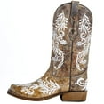 thumbnail image 3 of Corral Boots Womens A4063  Corral /White Embroidered Square Toe Boot 8.5 B Brown, 3 of 5