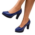 thumbnail image 5 of Win s Way Women's Chunky Heel Solid Low Top Slip On Dress Shoes Comfort Work Evening, 5 of 9