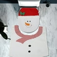 thumbnail image 4 of Christmas Toilet Seat Cover, Christmas Floor Mat, Two Piece Father Christmas Snowman Toilet Protector Set, Soft Polyester Non Slip Bathroom Rug Decor, 4 of 7