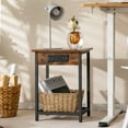 thumbnail image 4 of Kadyn Nightstand Set of 2, Bedside Table End Table, 2 Pieces Bedside Nightstand Set with Open Shelf and Charging Station, Rustic Brown and Black, 4 of 10