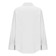 thumbnail image 5 of ManxiVoo Breathable Cotton Linen Shirt for Women Classic Button Down Blouse 3/4 Sleeve Top for Business Casual and Weekend Outfits S Size White, 5 of 5