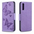 thumbnail image 3 of Allytech Galaxy A50 Case, Slim Fit PU Leather Folio Butterfly Embossed Shockproof Wrist Hand Strap Flip Cards Holder Wallet Case TPU Back Cover for Samsung Galaxy A50, Violet, 3 of 8